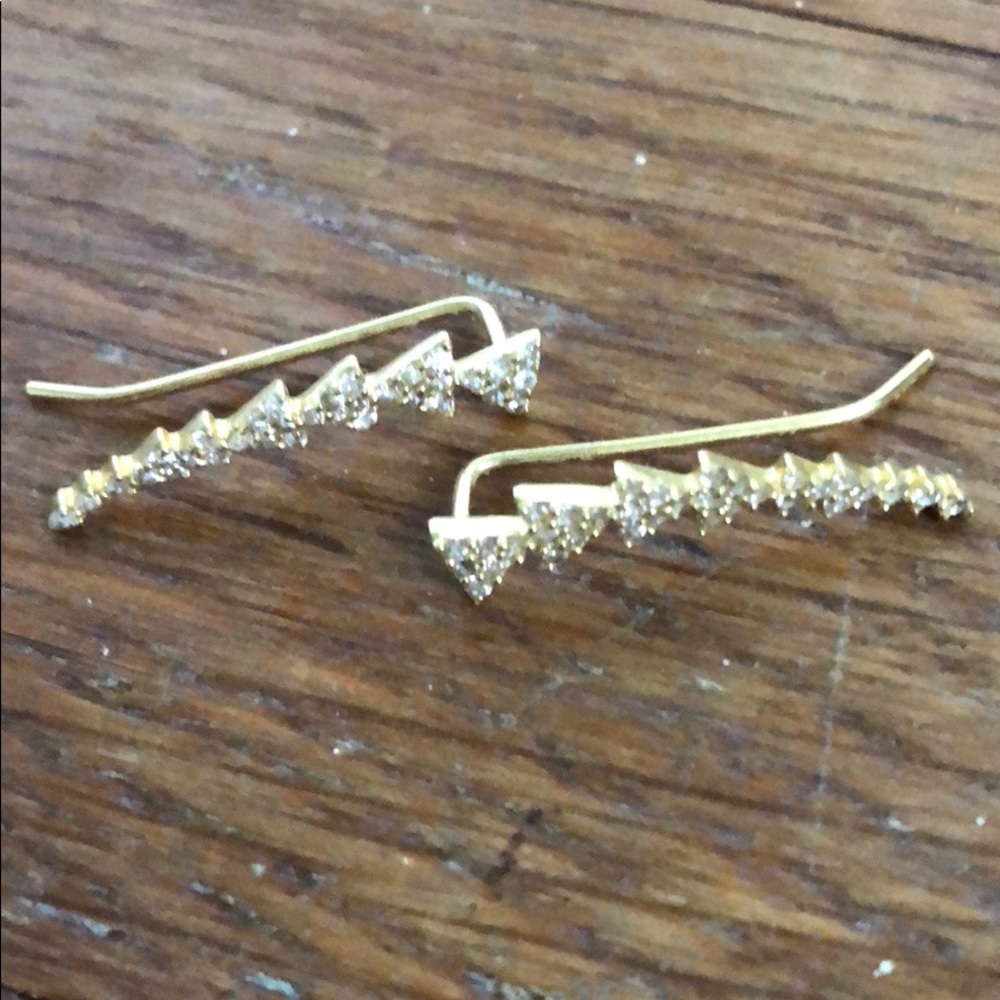 Stella & Dot Triangle Pave Ear Climbers